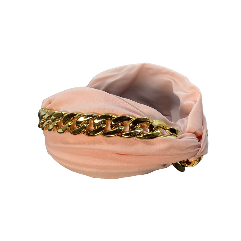 Knotted Chain Headband - blush