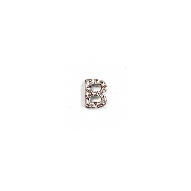 Pair of Sterling Silver Initial Pave Earrings