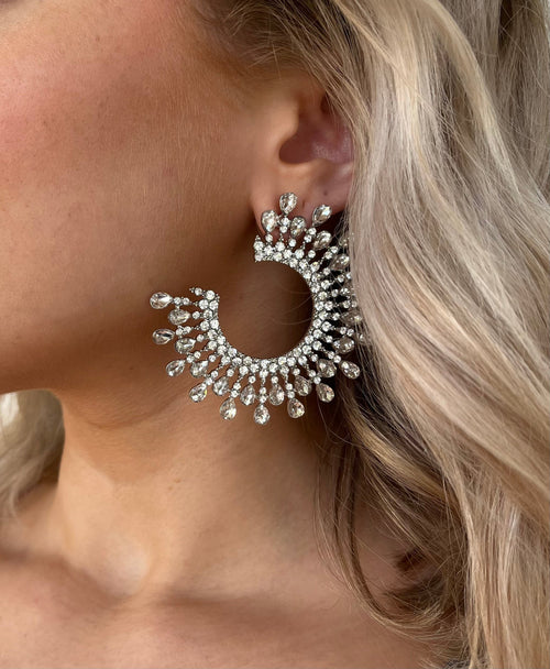 Diamond Burst Earrings-clear