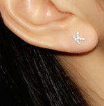 Pair of Gold Initial Pave Earrings