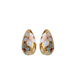 Flower Teardrop Earrings - Light Multi