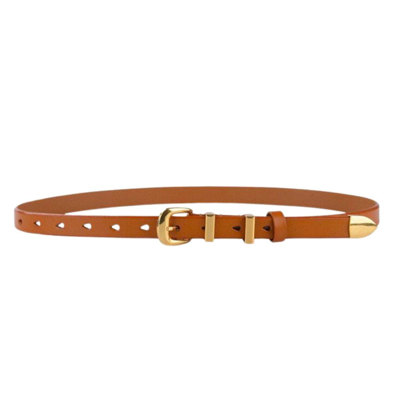 Sleek and Chic Belt - Saddle