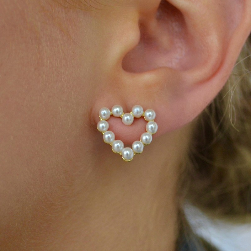 Pearl Heart Stud