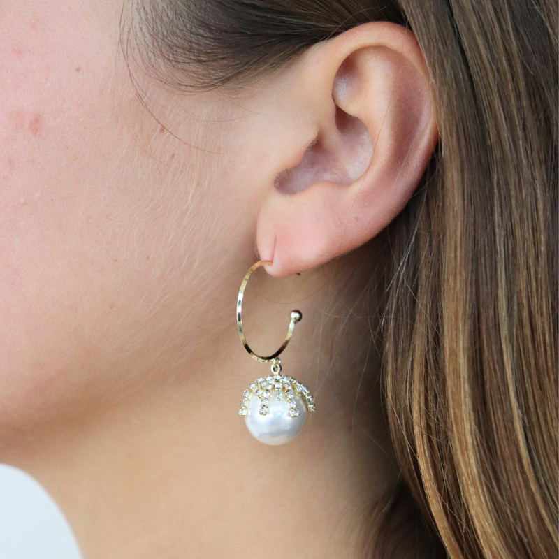 Dazzling Pearl Hoop