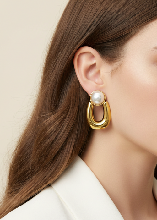 Uptown Pearl Drop Earrings