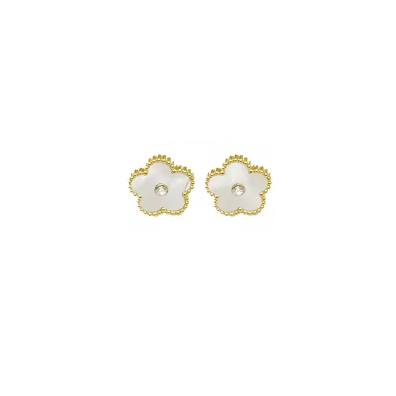 Clover Studs - White