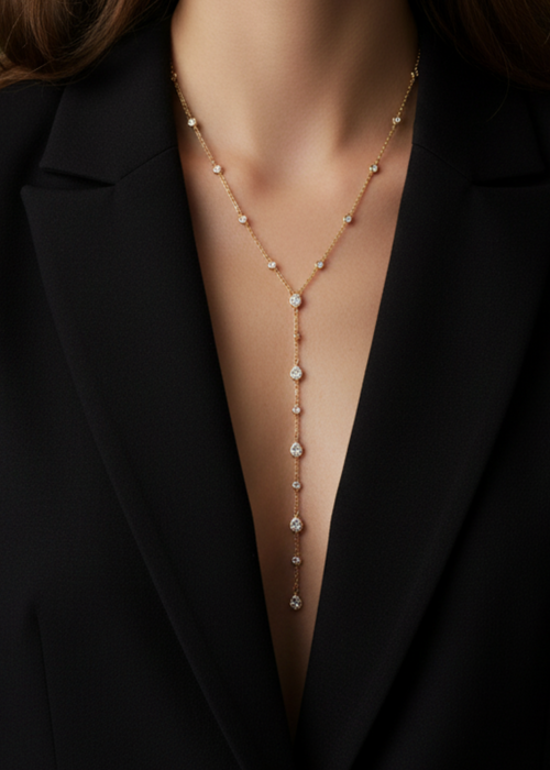 Crystal Lariat Necklace