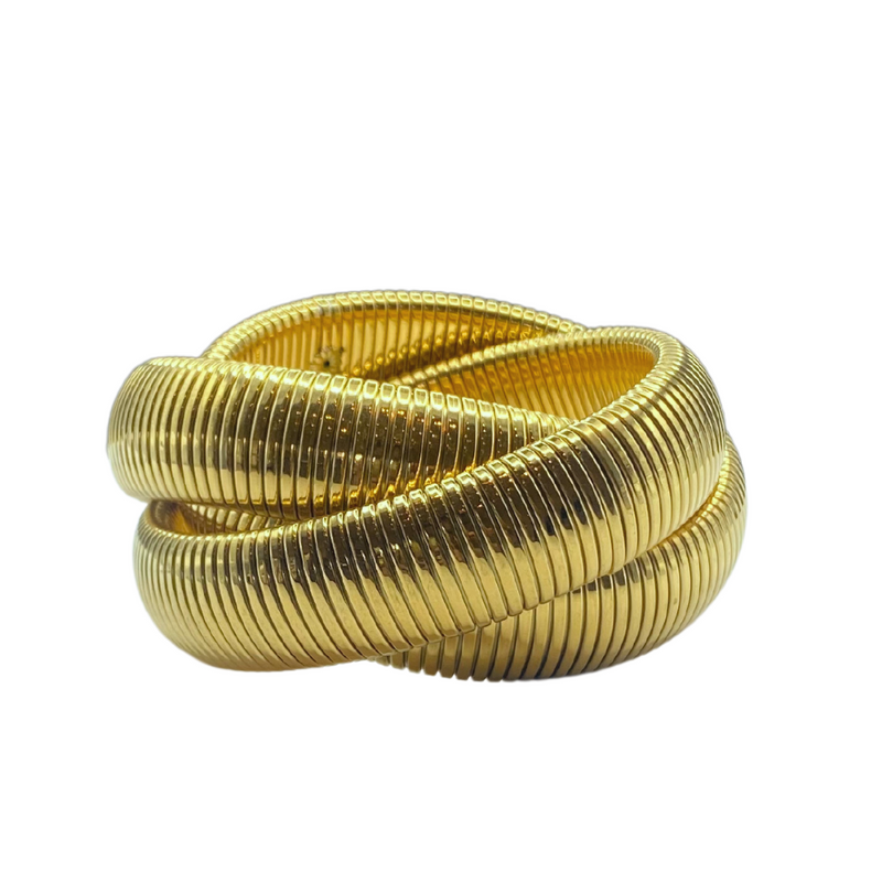 Large Gold Twisted Cobra Bracelet