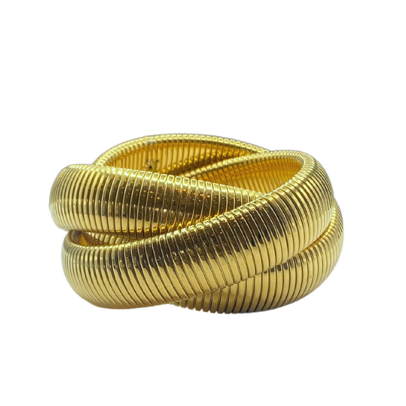 Large Gold Twisted Cobra Bracelet Accessory Concierge