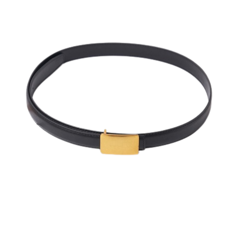 Brushed Rectangular Buckle Belt - black