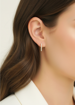 Straight Lane Huggie Hoops