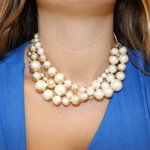 Pearl Cluster Necklace