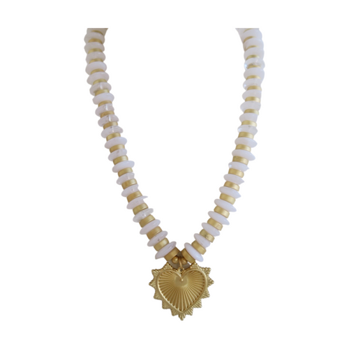 Parker Charm Necklace - White