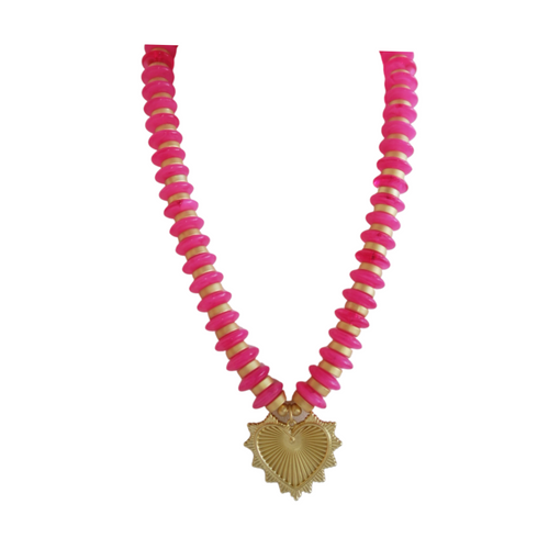 Parker Charm Necklace - Hot Pink