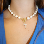 Bezel Cross Necklace
