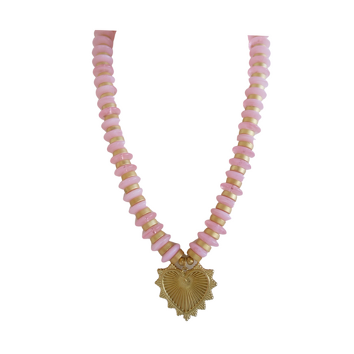 Parker Charm Necklace - Light Pink
