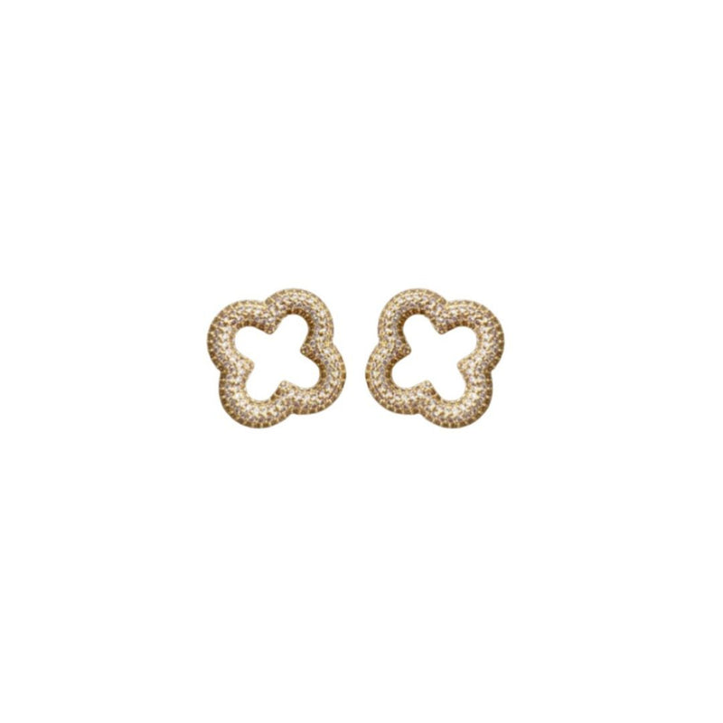 Pave Clover Studs