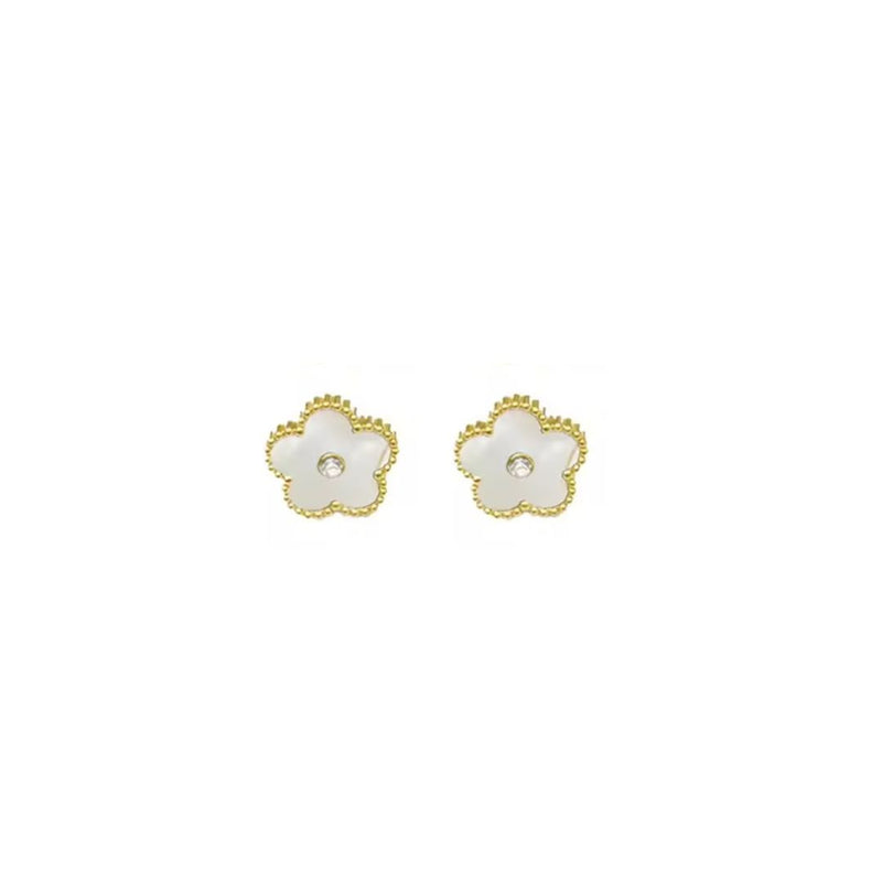 Clover Studs - White