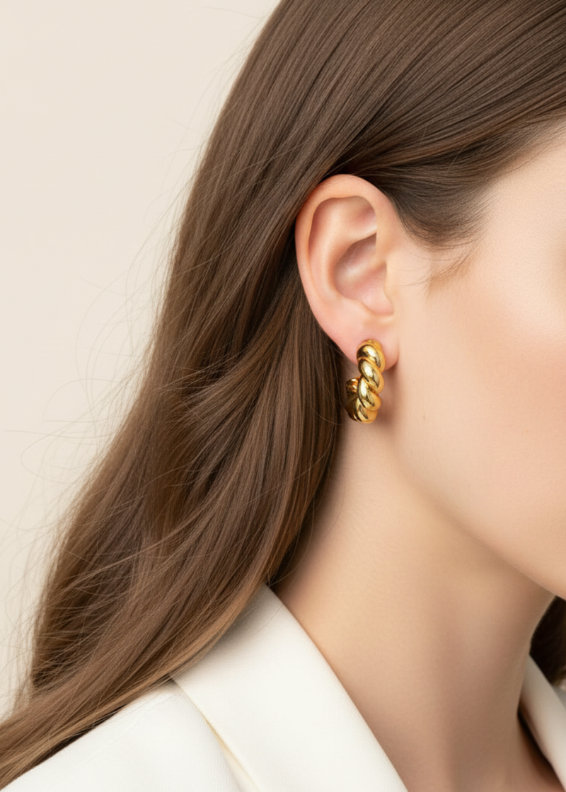 Coiled Gold Hoops