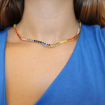 Rainbow Tennis Necklace-wholesale