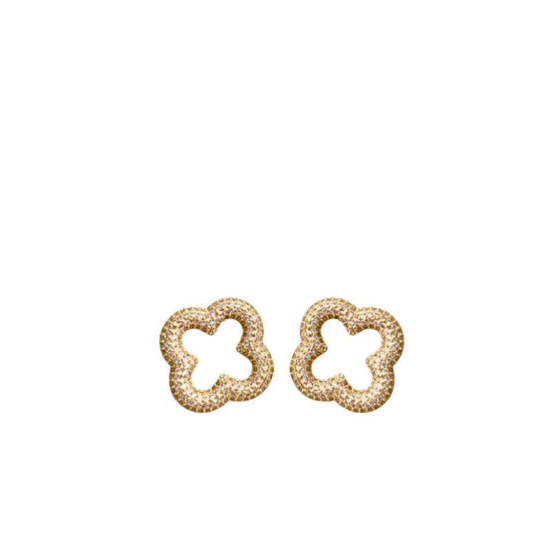Pave Clover Stud