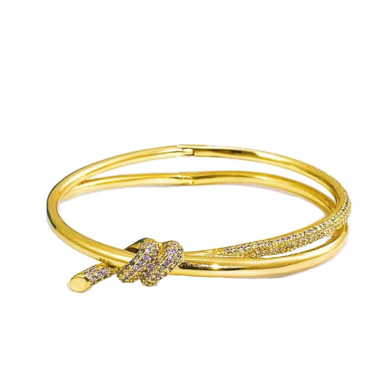 Pave Knot Bracelet - Gold