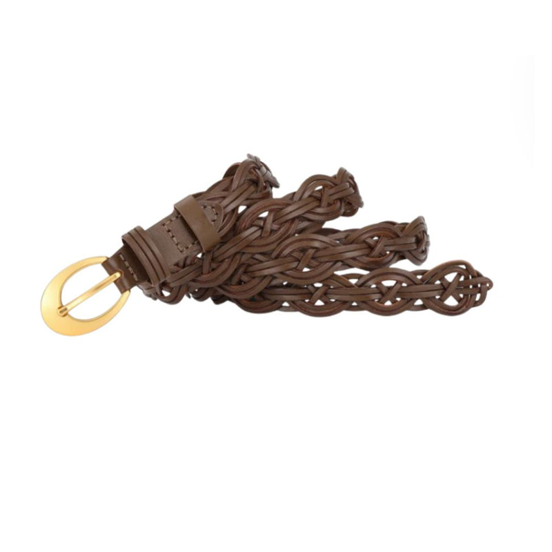 Braided Beatrice Belt - Brown