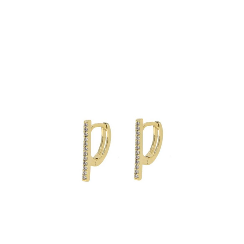 Straight Lane Huggie Hoops