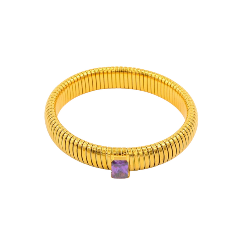 Singular Diamond Cobra Bracelet - Purple