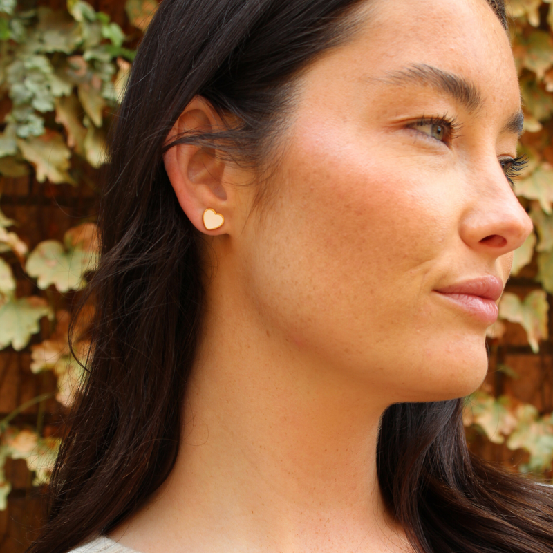 Opal Heart Studs