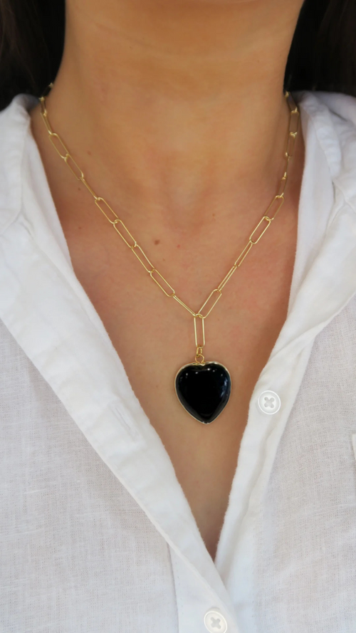 Knox Charm Necklace - Black