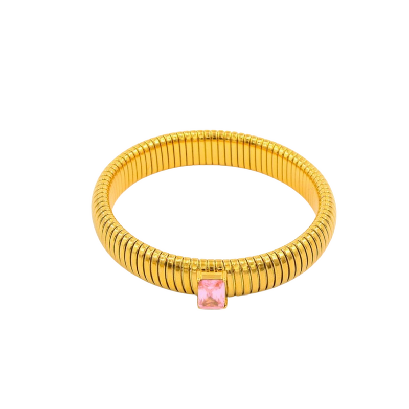 Singular Diamond Cobra Bracelet - Pink