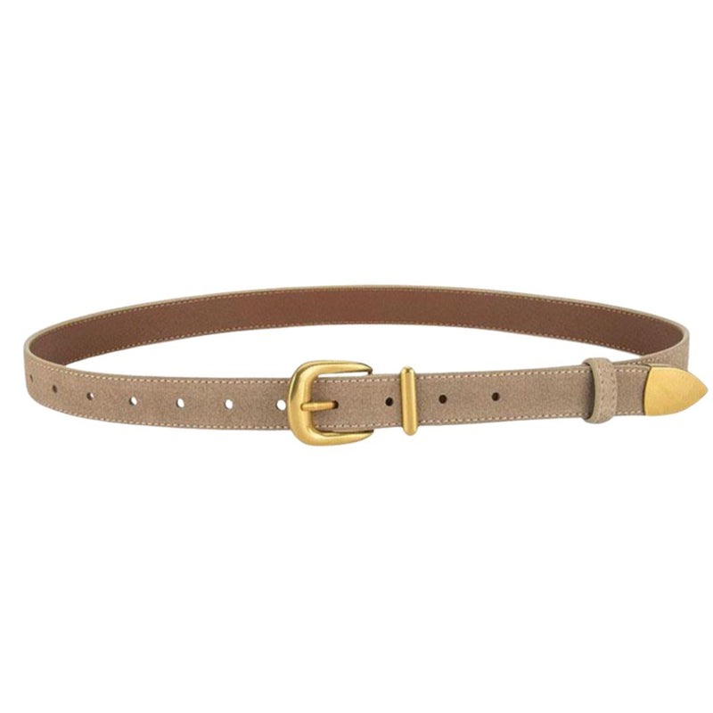 Sleek Sueded Belt - Grey