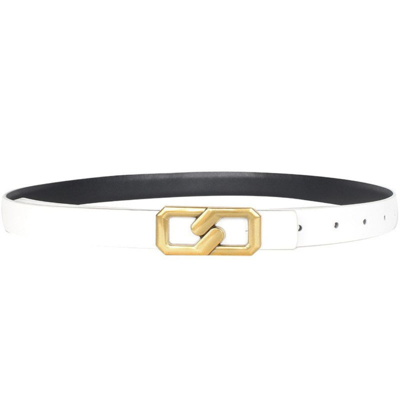 Gold Link Belt - White
