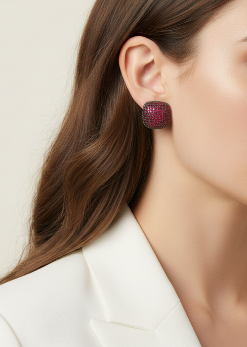 Soiree Studs - Magenta