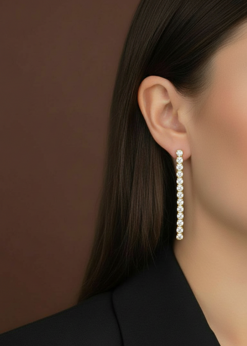 Linear Pave Statement Earrings (PRE-ORDER)