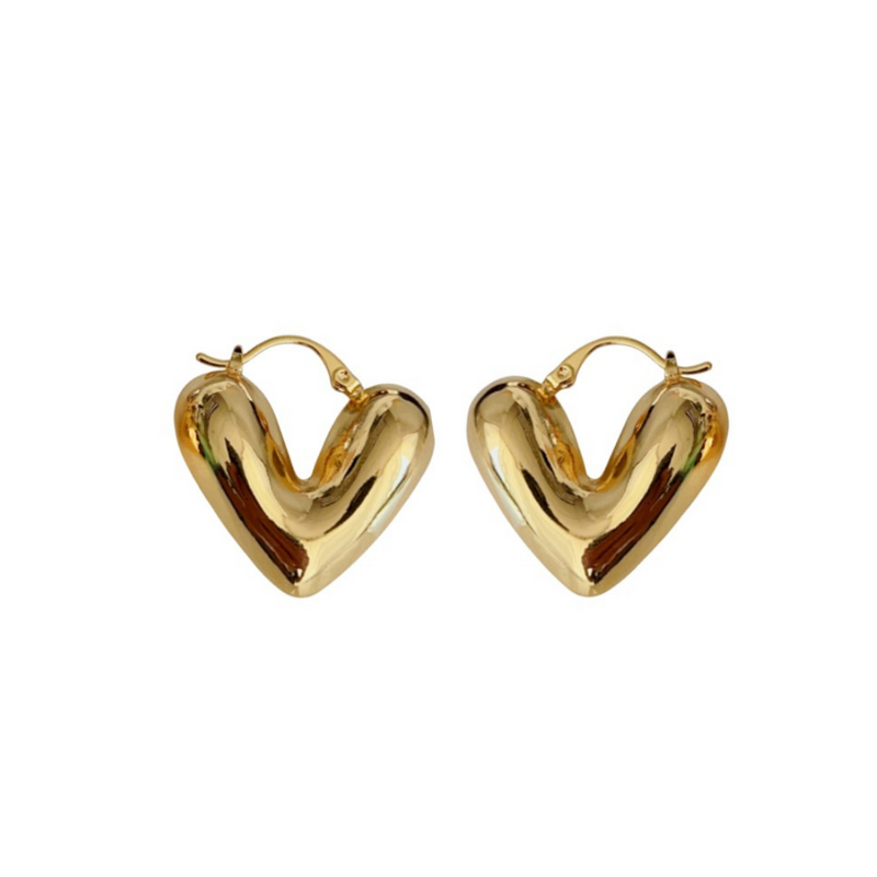 Gold Heart Huggie - (case pack of 2) - wholesale