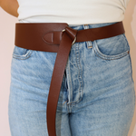 Thick and Thin Pull Through Belt - Brown