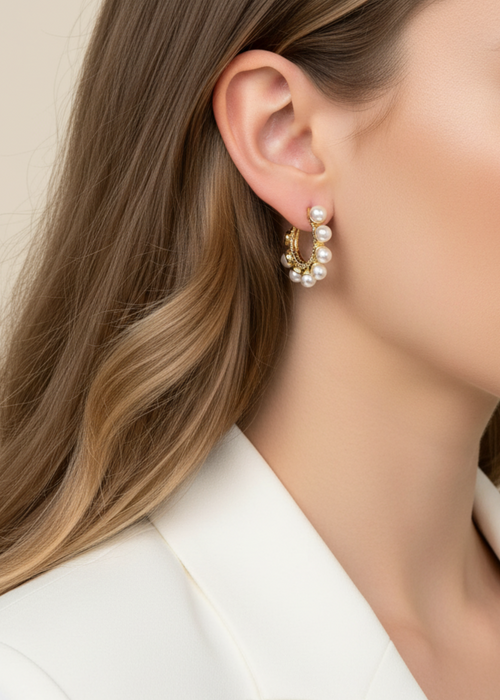 Touch of Pearl Hoops