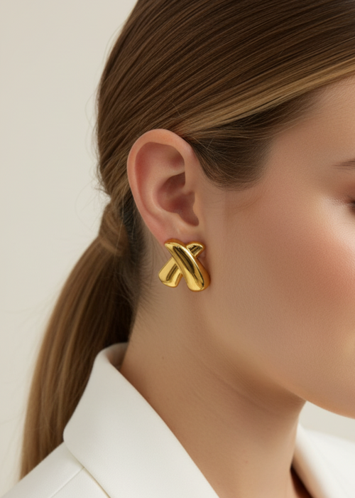 Crossover Studs - gold