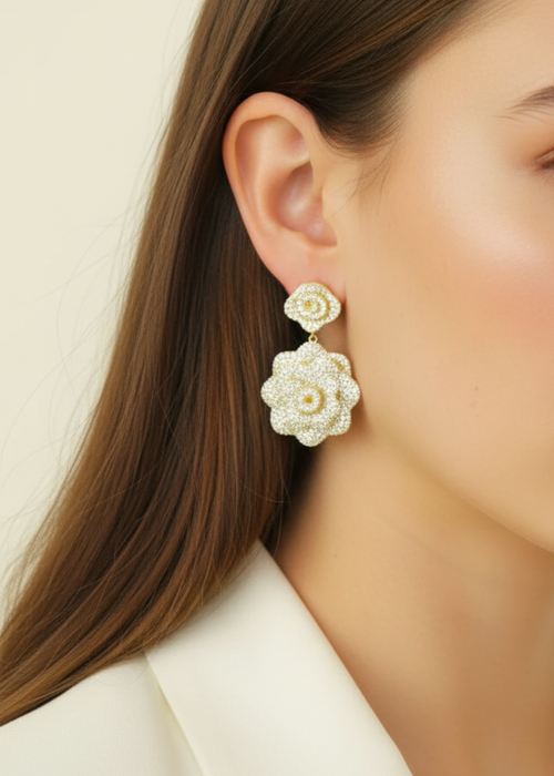 Pave Floral Luxe Drops