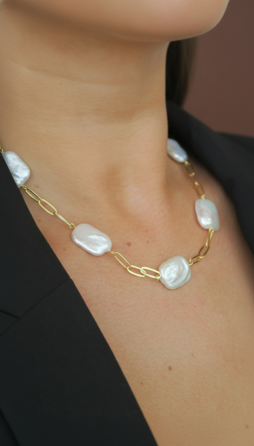 Sea Pearl Dainty Chain Necklace
