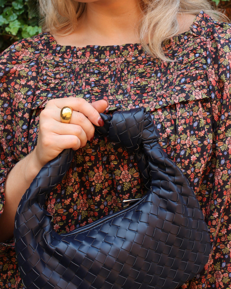 Braided Hattie Bag - Navy