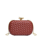 Bonsoir Woven Clutch - Saddle