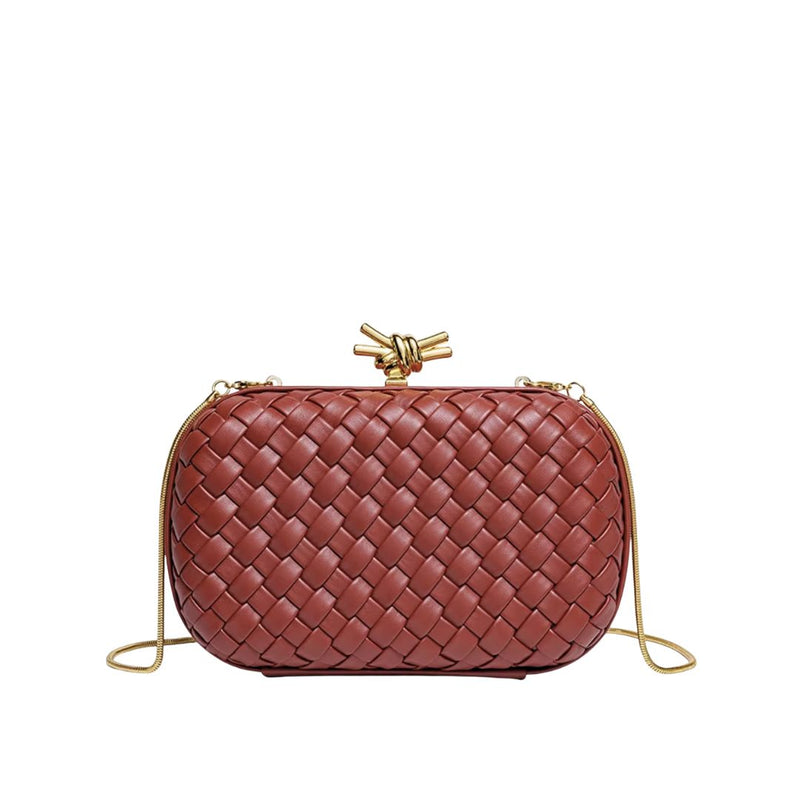 Bonsoir Woven Clutch - Saddle