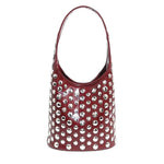 Stefani Studded Bag - Deep Red