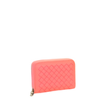 Mini Woven Wallet - coral