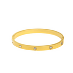 Gold Solitaire Bangle