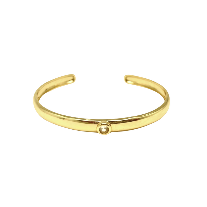 Single Stone Gold Cuff