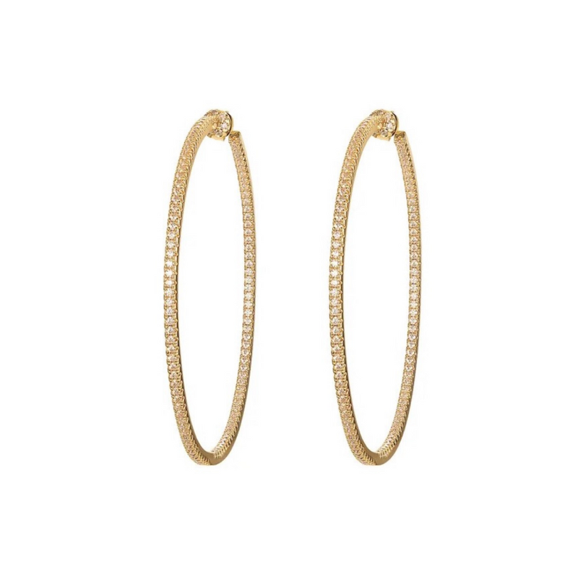 Perfect Pave Hoops (large) - (case pack of 2) - wholesale